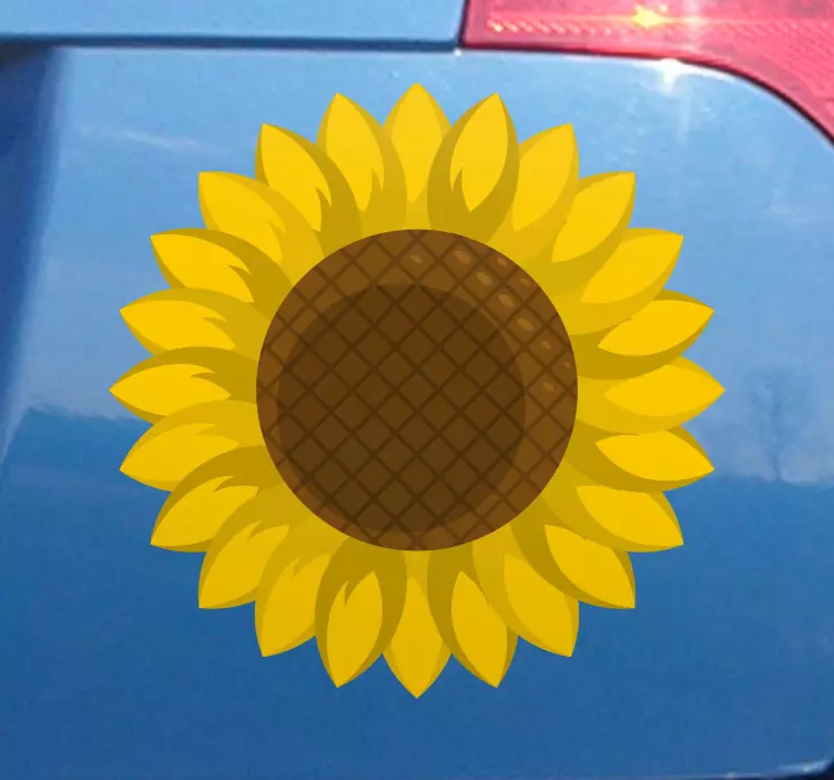 Autocolante para carros Carro girassol - TenStickers