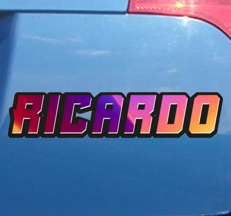 Autocolante para carros desporto neon nome personalizado - TenStickers