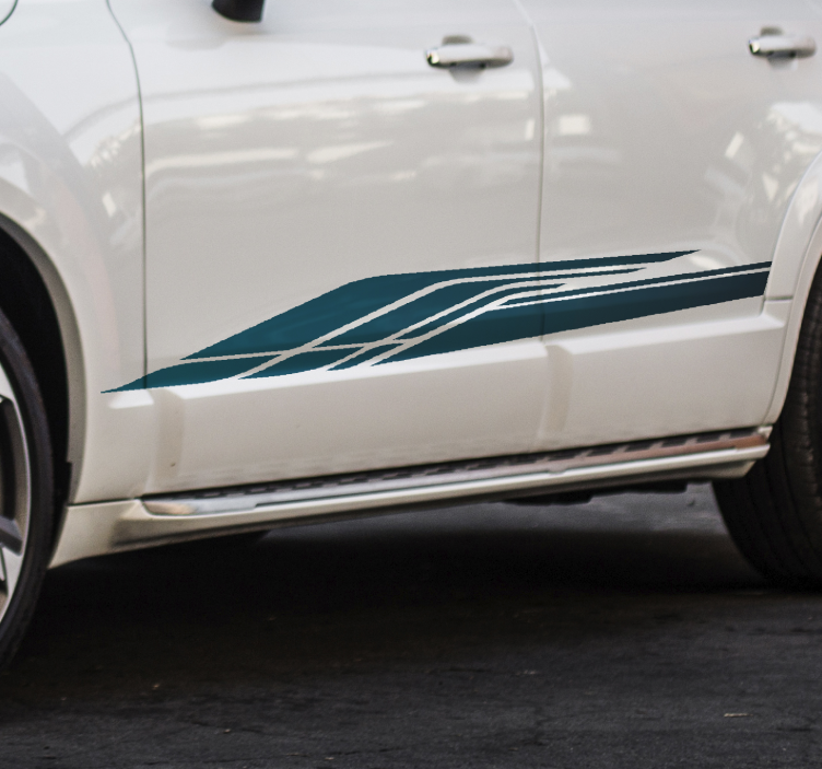 Autocolante para carros Listra de raça azul - TenStickers