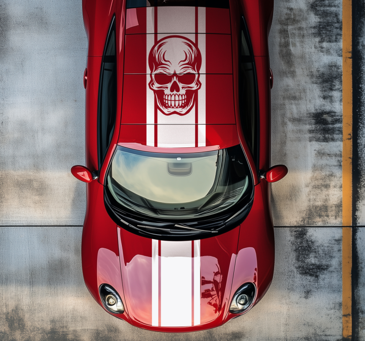 Autocolante para carros listras com caveira - TenStickers