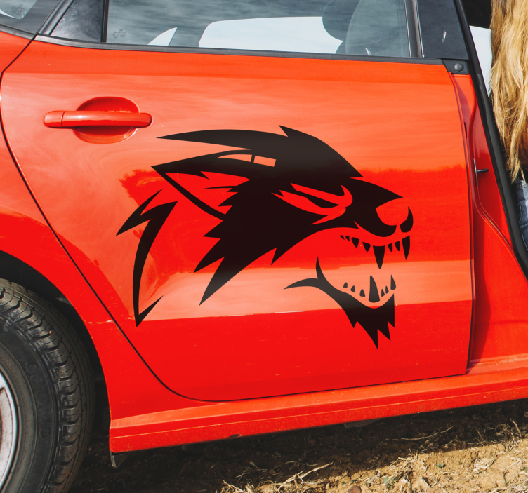 Autocolante do vinil para carros Lobo a rugir - TenStickers