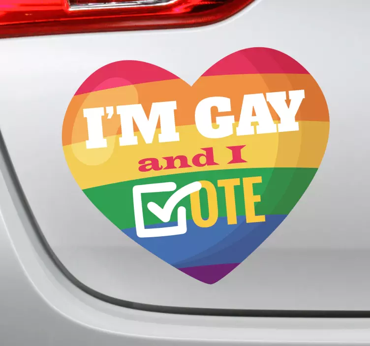 Autocolante para carros Votos de arco-íris gay - TenStickers