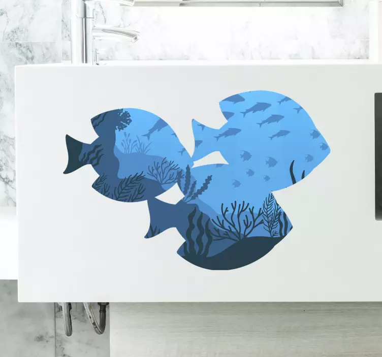 Autocolante para casa de banho Peixes de aquário - TenStickers