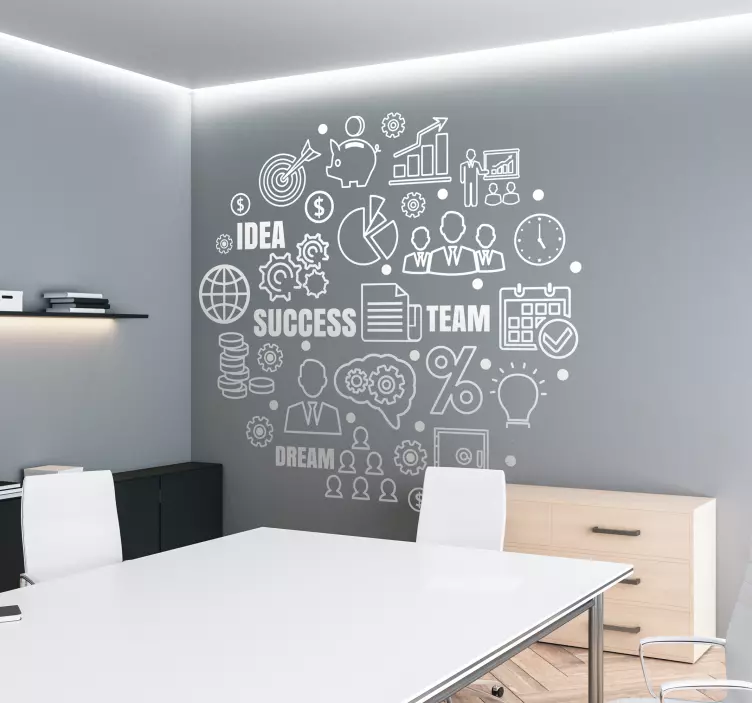 Autocolante para escritório ideograma de negóciosIdeograma de neg - TenStickers