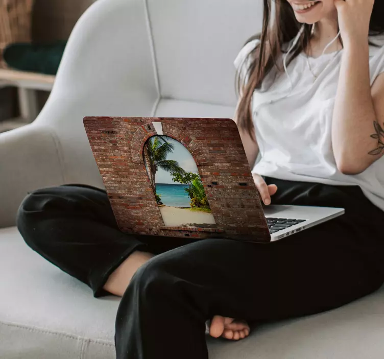 Autocolante para PC Arco 3d personalizável - TenStickers