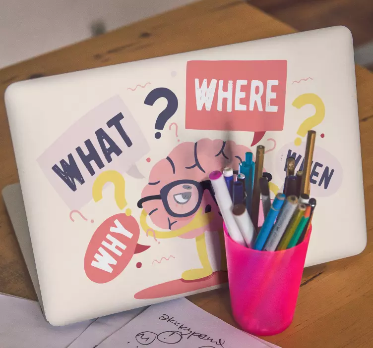 Autocolante para PC Cérebro com óculos - TenStickers