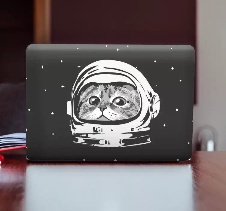 Autocolante para PC Desenho original de gato astronauta - TenStickers