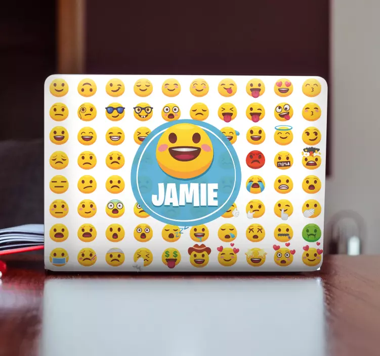 Autocolante para PC Emojis com nome - TenStickers