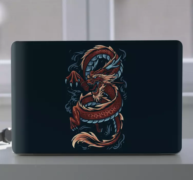 Autocolante para PC Ilustração de dragão chinês - TenStickers