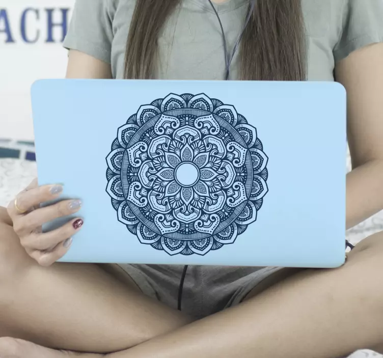 Autocolante para PC Modelo com mandala azul - TenStickers