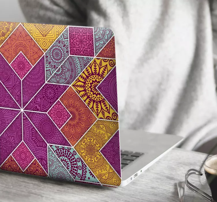 Autocolante para PC Mosaico paisley - TenStickers