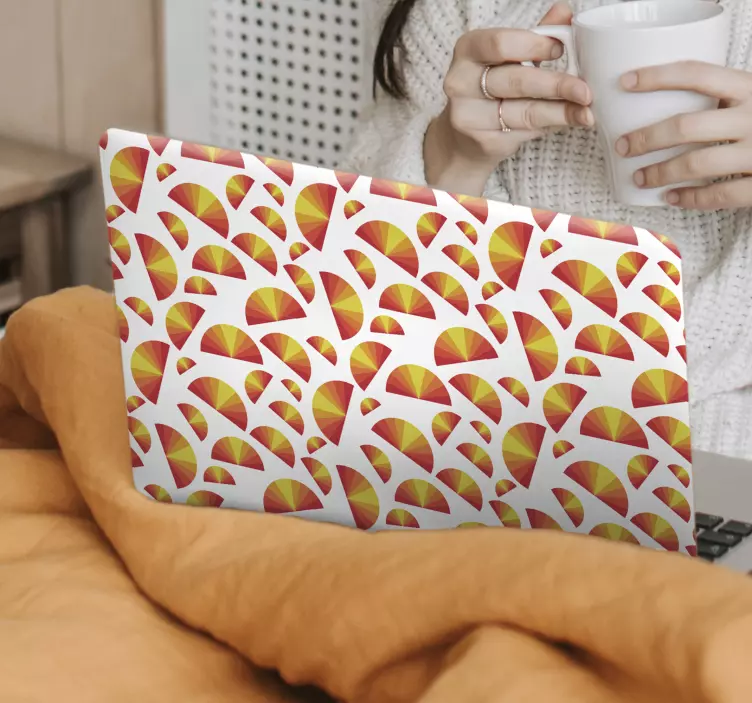 Autocolante para PC pc vintage padrão pôr do sol - TenStickers