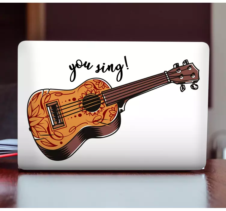 Autocolante para PC Ukulele você canta texto - TenStickers