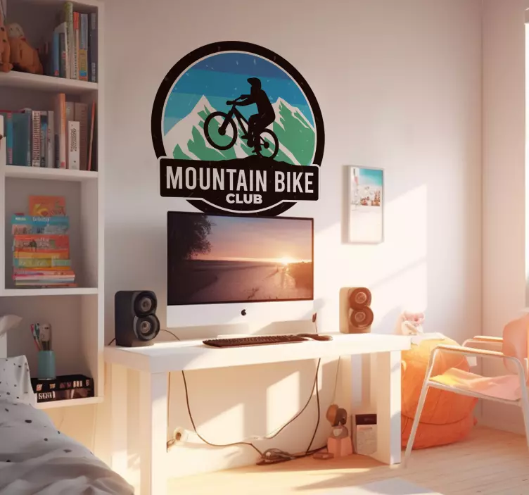 Autocolante para quarto infantil clube de mountain bike - TenStickers