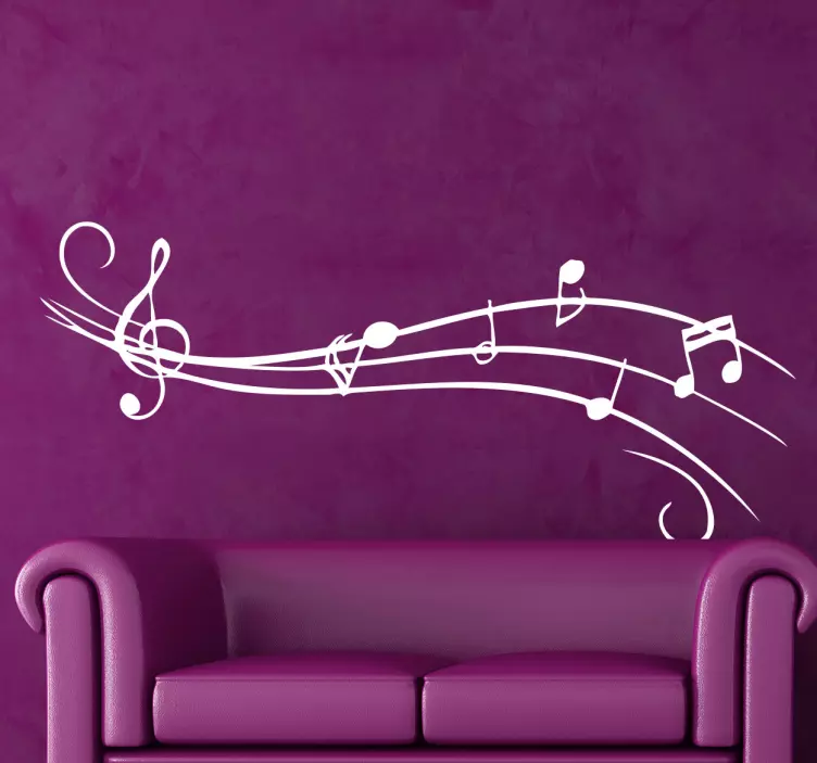 Autocolante decorativo pauta musical - TenStickers