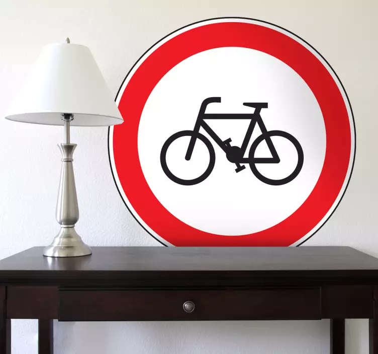 Autocolante decorativo proibidas bicicletas - TenStickers