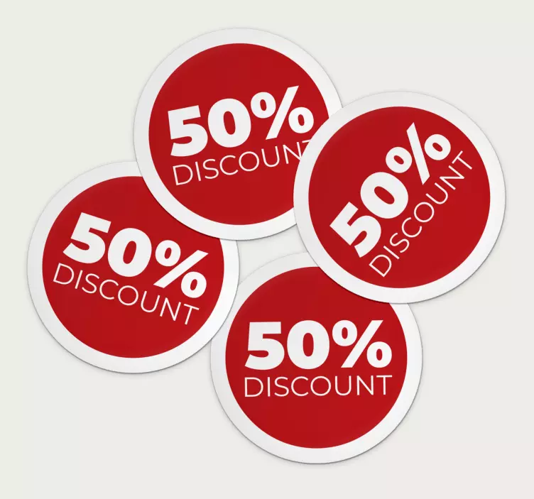 Autocolante Promoções desconto Circular Vermelho - TenStickers
