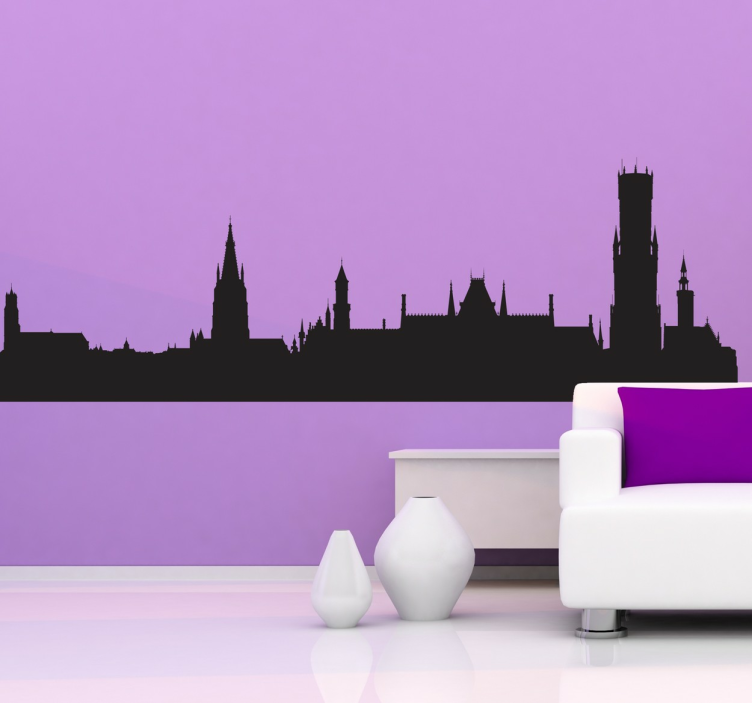 Autocolante decorativo skyline Bruges - TenStickers