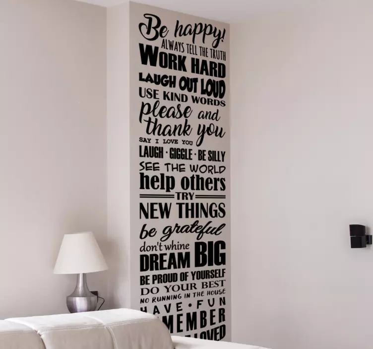 Autocolante decorativo texto be happy - TenStickers