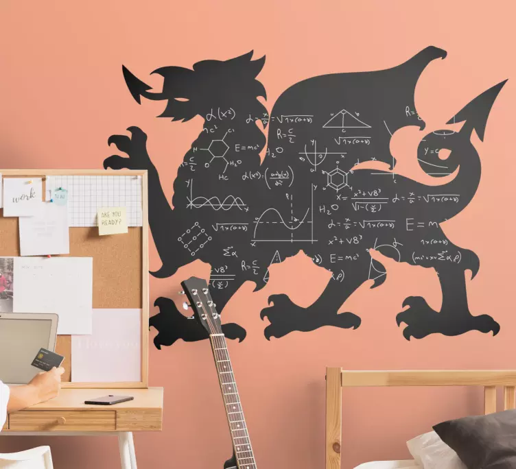 Autocolante quadros em vinil Incrível silhueta de dragão galês - TenStickers