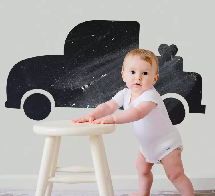 Autocolante quadros em vinil Silhueta de carro de bebê fofo - TenStickers