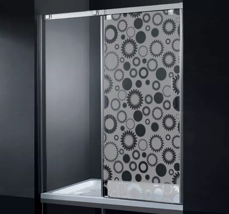 Autocolante desenhos florais para chuveiro - TenStickers