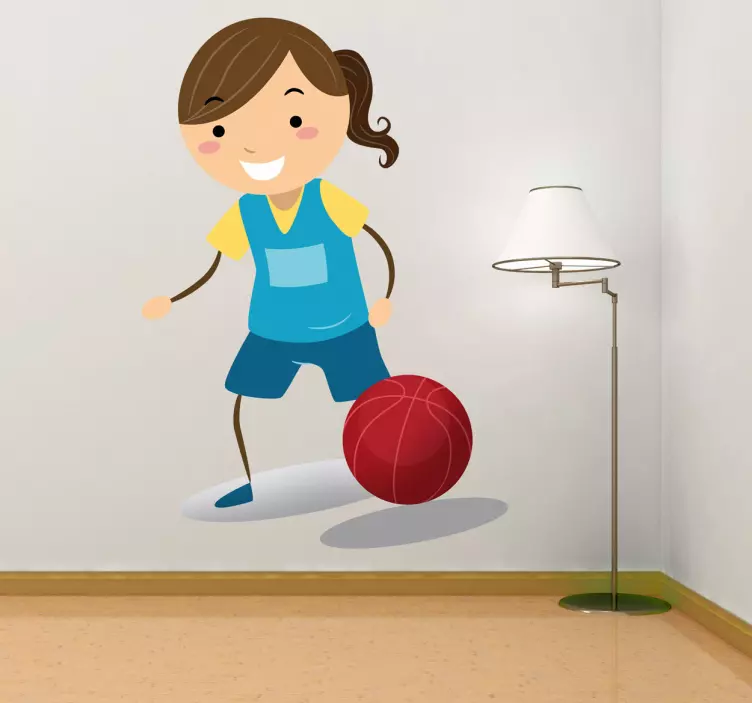 Autocolante infantil Menina basquetebolista - TenStickers
