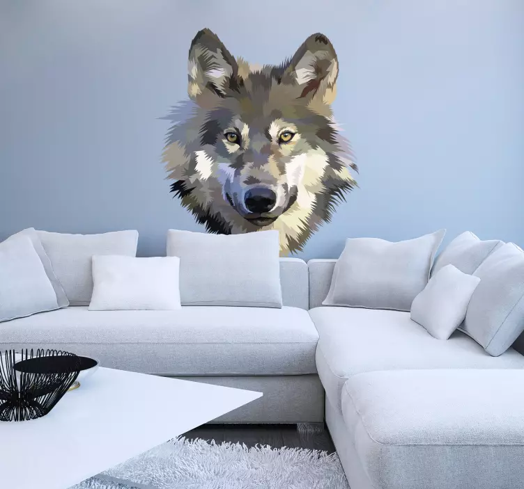 Lobo vintage animais selvagens <b>vinil autocolante decorativo</b - TenStickers
