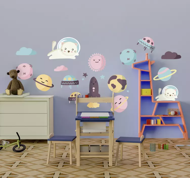 Vinil decorativo do espaço planetas animados - TenStickers