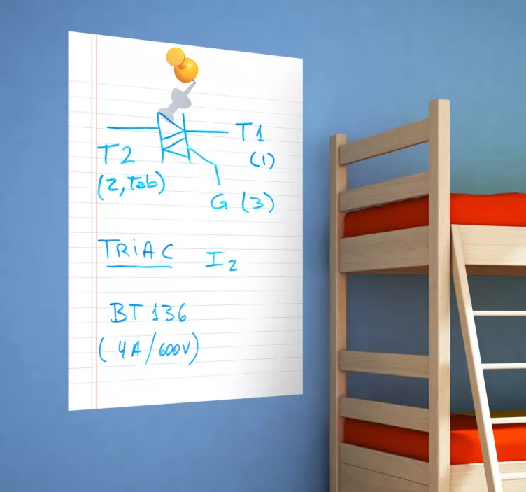 Autocolante folha de caderno em quadro branco - TenStickers