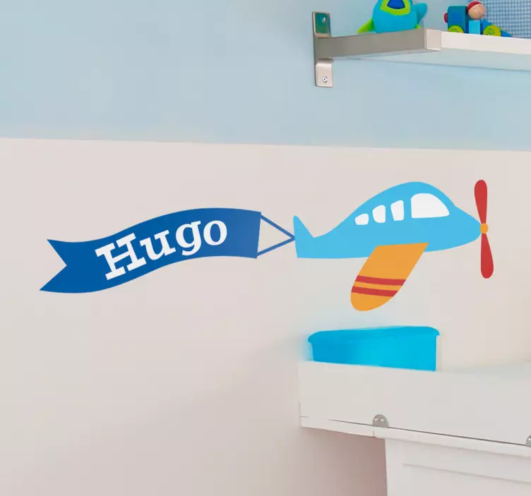 Autocolante infantil avião personalizado - TenStickers