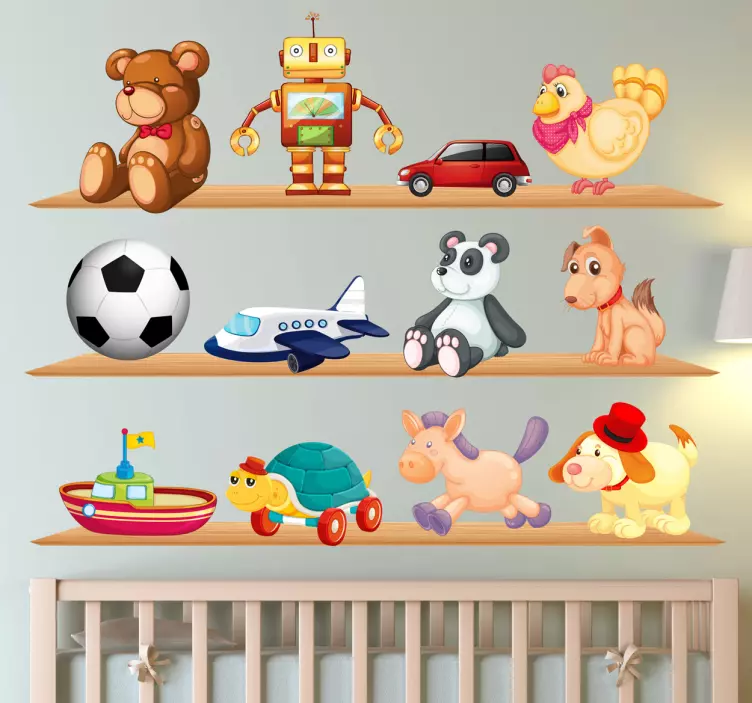 Autocolante infantil Brinquedos nas prateleiras - TenStickers