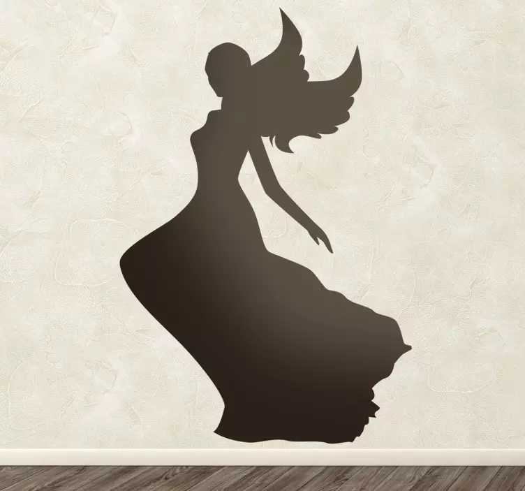 Autocolante infantil de silhuetas Fada de vestido - TenStickers