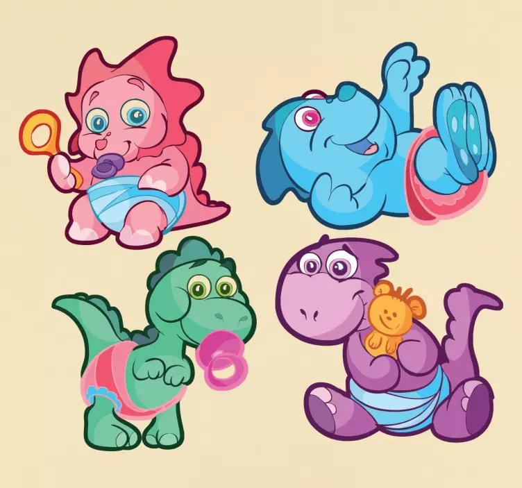 Autocolante infantil dinossauros bebés - TenStickers