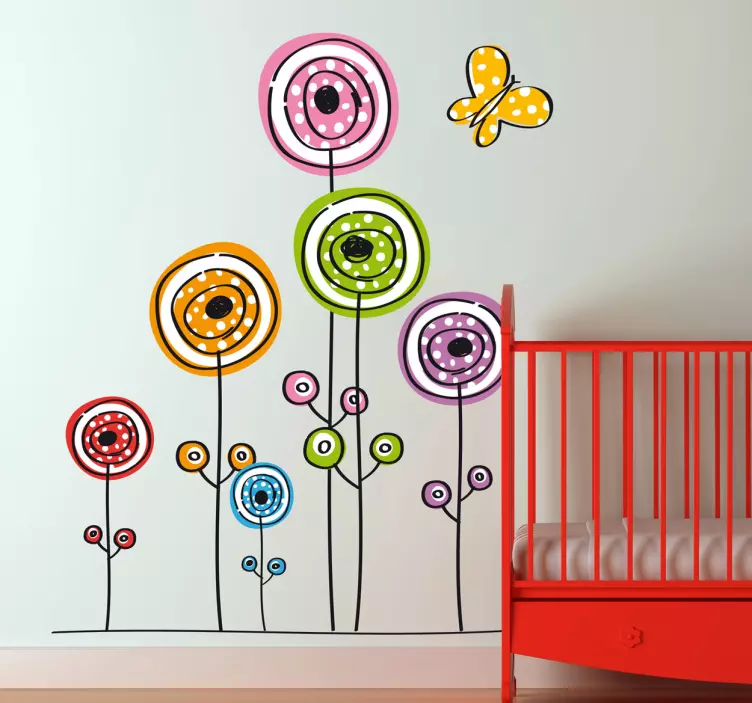 Autocolante infantil flores abstratas - TenStickers