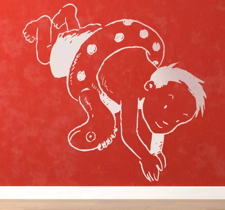 Autocolante infantil Menino com bóia de borracha - TenStickers