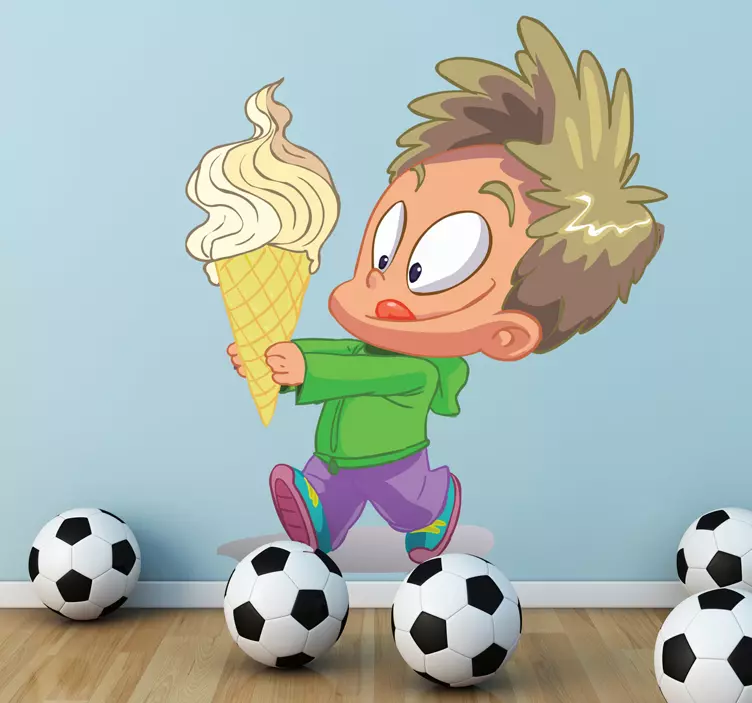 Autocolante infantil menino com sorvete - TenStickers