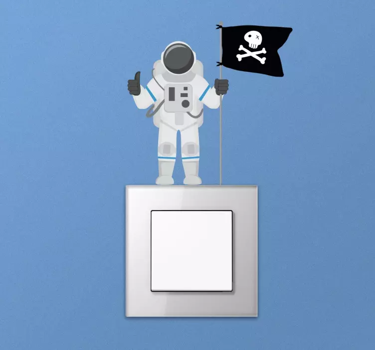 Autocolante interruptor astronauta pirata - TenStickers