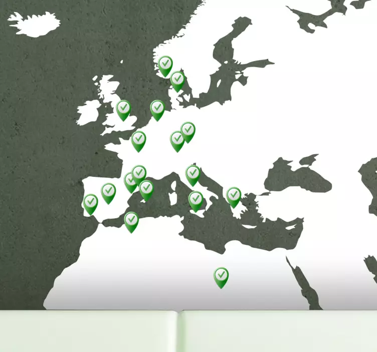 Autocolante mapa mundi com pins - TenStickers