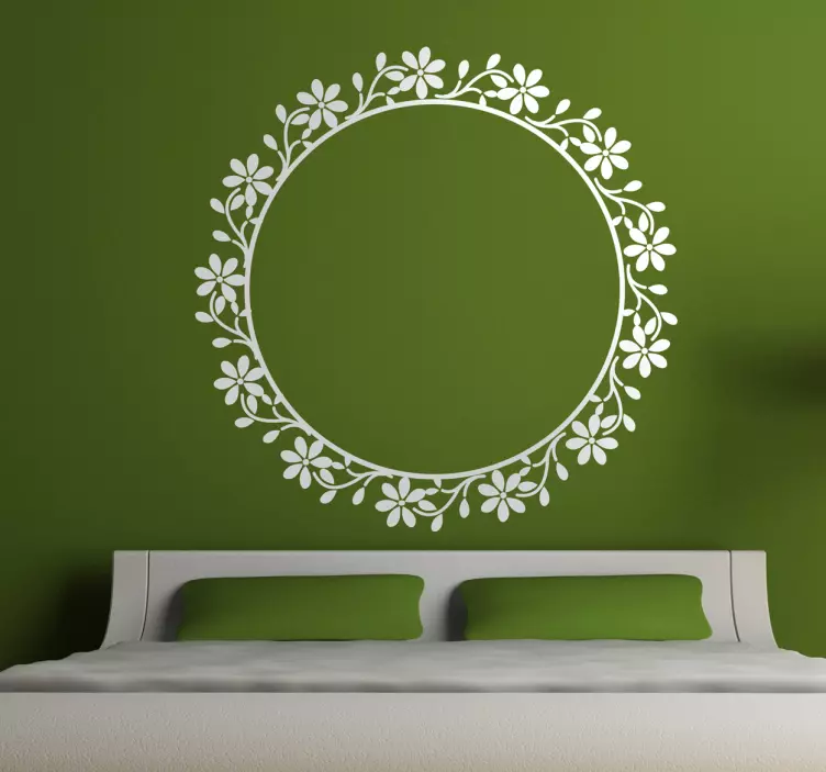 Vinil moldura vinis decorativos floral circular - TenStickers