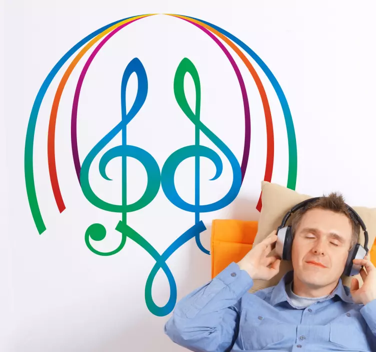 Autocolante musical Notas simétricas - TenStickers