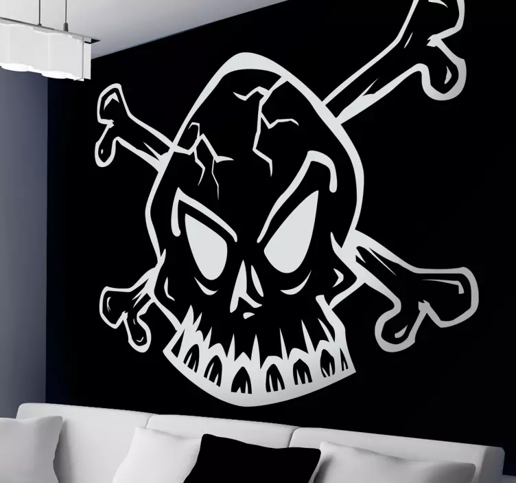 Autocolante original Contorno de caveira - TenStickers