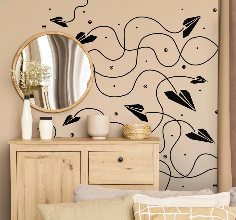 Autocolante ornamental de aviões de papel - TenStickers