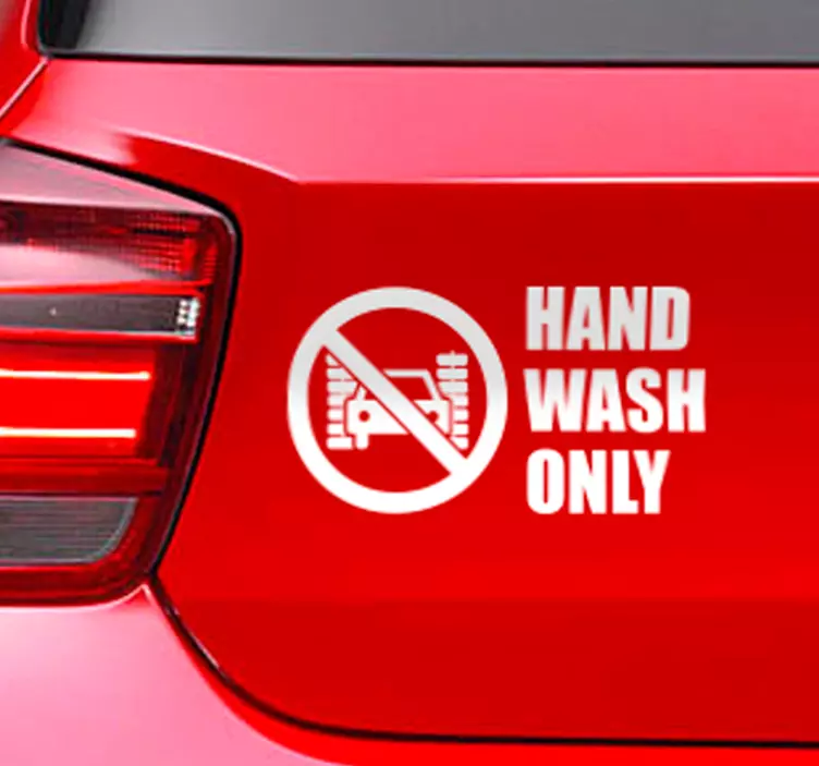 Autocolante para carro Hand Wash Only - TenStickers