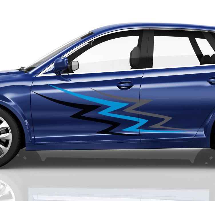 Vinil para carros Carro de corrida azul e cinza - TenStickers