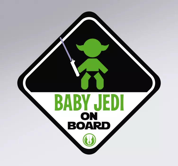 Autocolante para carros Yoda bebé a bordo - TenStickers