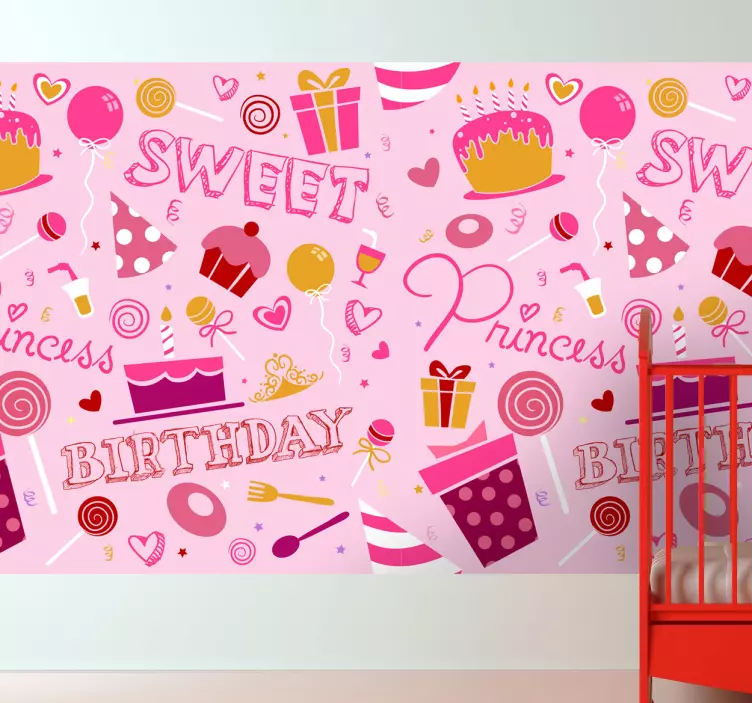 Autocolante para celebrações aniversário princesa - TenStickers