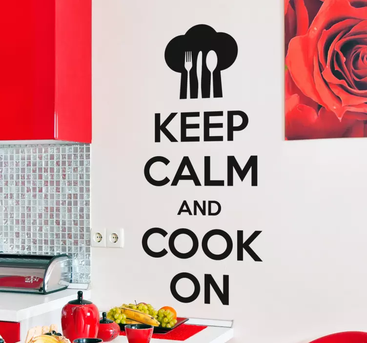 Autocolante para cozinha Keep Calm and Cook On - TenStickers