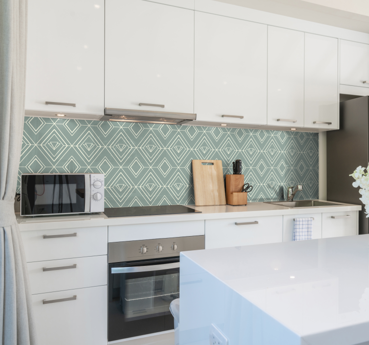 Vinil para cozinha padrão geométrico Art Deco - TenStickers
