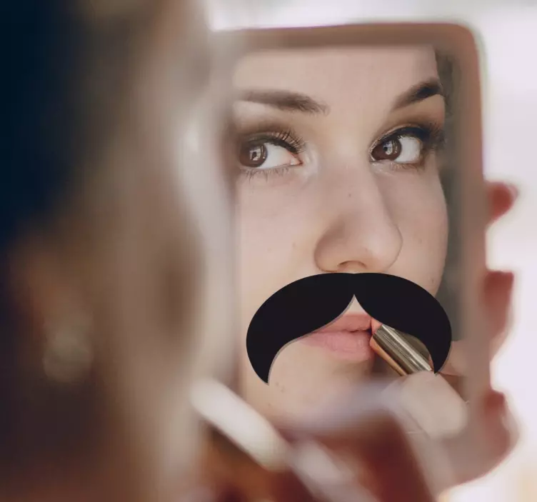 Autocolante para espelho pequeno bigode - TenStickers